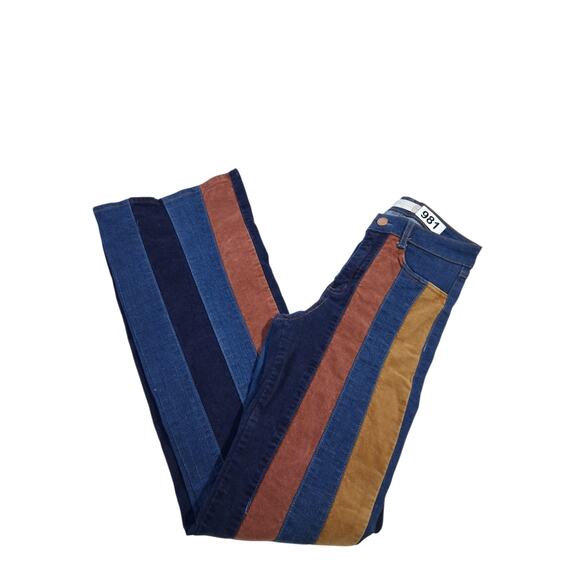 Altar'd State Flare Patchwork Women size 25 Faux Suede Hippie Retro Grunge Pants - Picture 8 of 12